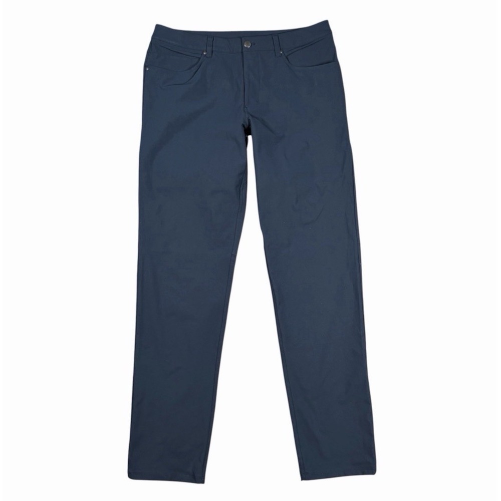 Lululemon ABC Classic Fit Pants Warpstreme Men's 34x33 Navy Stretch Gym EUC